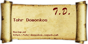 Tohr Domonkos névjegykártya